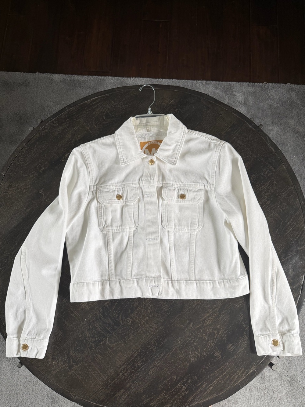 Michael Kors White Denim Jacket - Women's Cropped Trucker